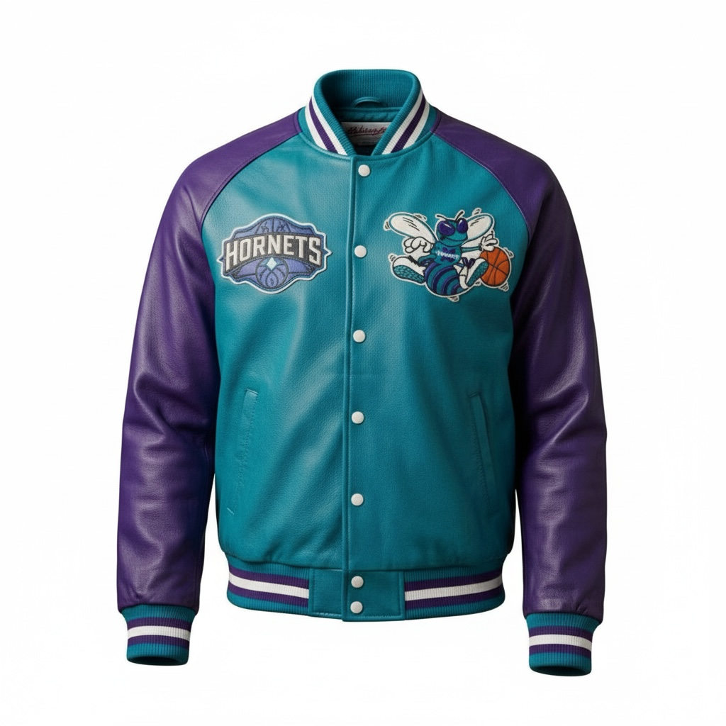Charlotte Hornets Varsity Lederjacke