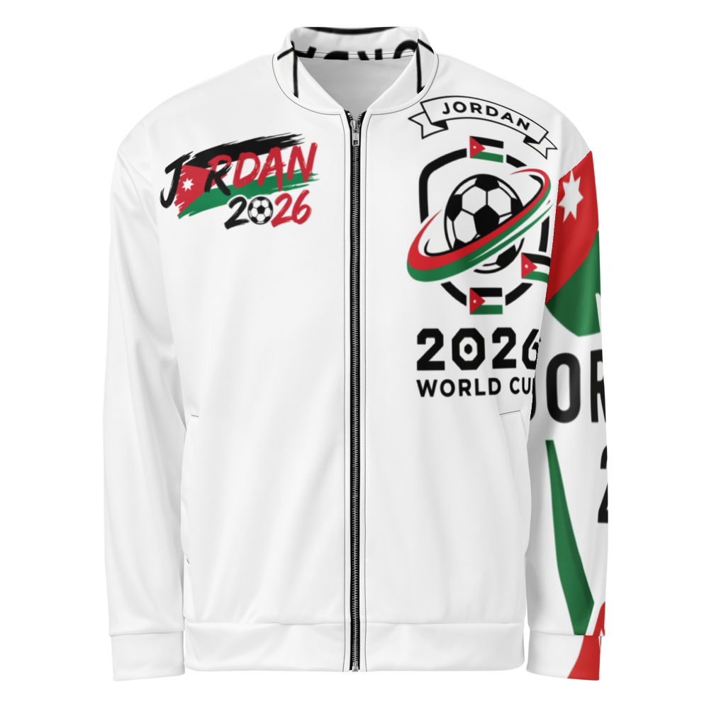 Jordanien WM 2026 Bomber Jacke | All-Over Print | Unisex | Fleece-Futter