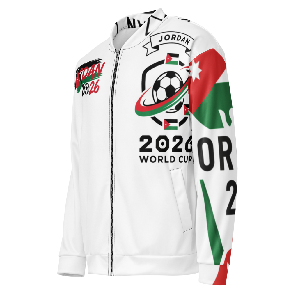 Jordanien WM 2026 Bomber Jacke | All-Over Print | Unisex | Fleece-Futter
