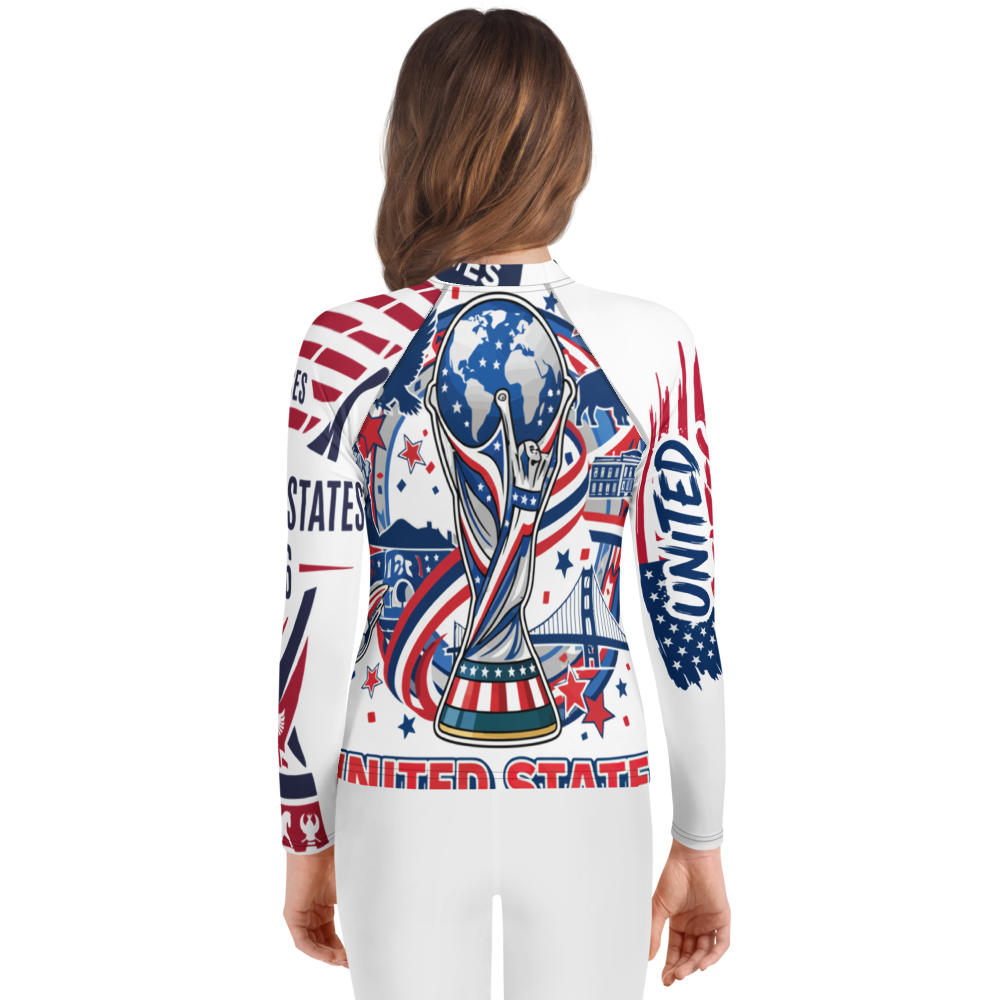 USA WM 2026 Rash Guard Kinder | UV-Schutz Schwimmshirt Jugend