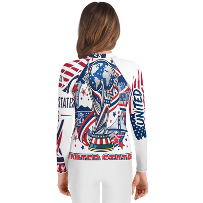 USA WM 2026 Rash Guard Kinder | UV-Schutz Schwimmshirt Jugend
