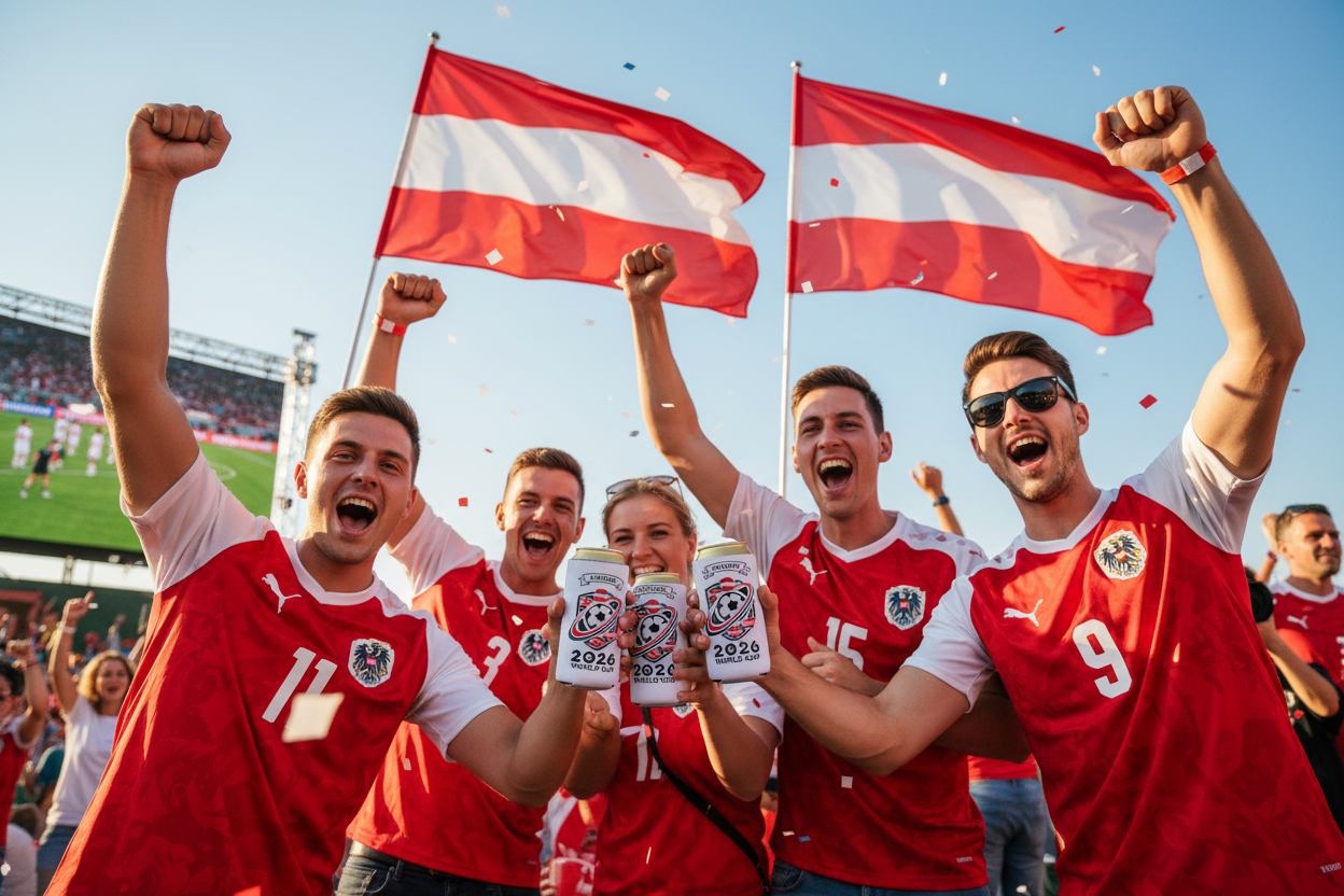 Austria WM 2026 Dosenkühler Fan-Accessoire