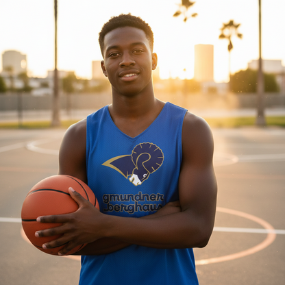 Gmundner Rams Basketball Jersey | Blau All-Over Print Trikot